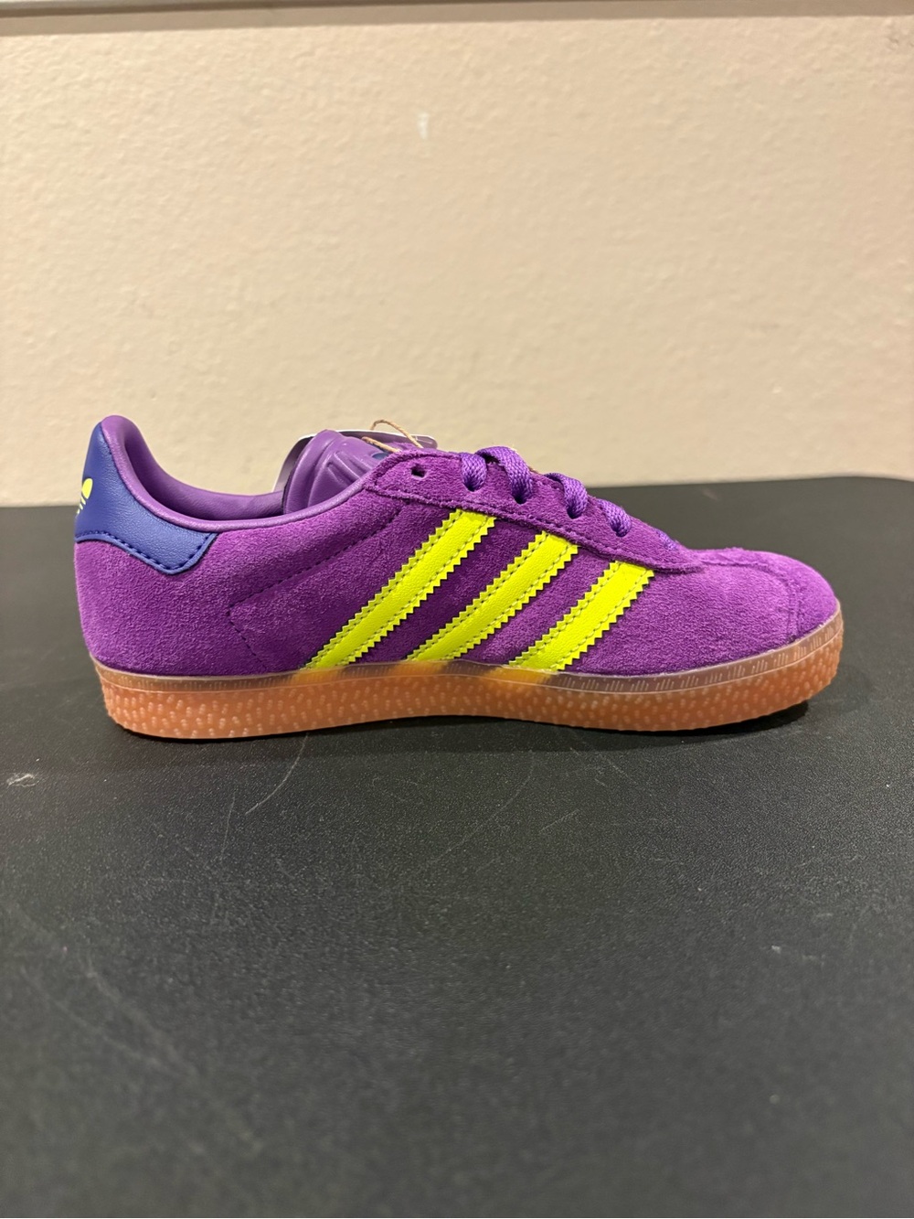 Adidas Gazelle CF EL I Active Purple Solar Yellow Shoes JP7136 Kid Toddler Sz 13 - Picture 7 of 11